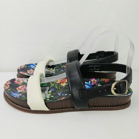 Johnny Was SZ 9 Double Band Sandal Floral Leather NEW $258 - Picture 4 of 10